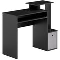 Computer Desk with Keyboard Tray - Black Home Office Desk with Storage