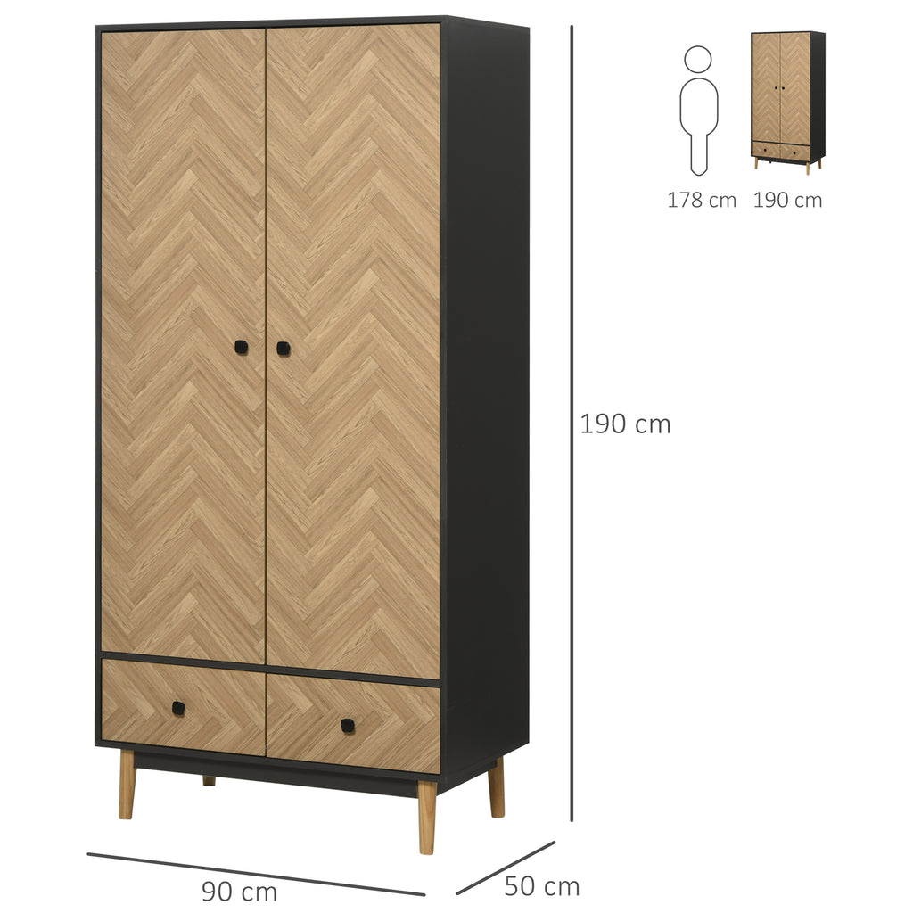 Modern Wardrobe Cabinet Wood Grain Sticker Surface With Shelf