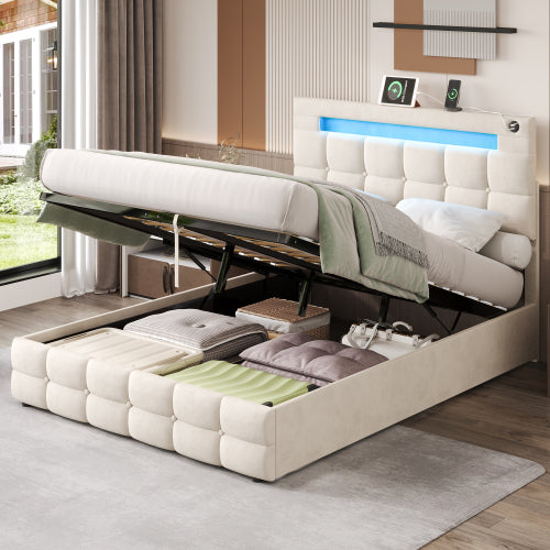 Double Ottoman Bed Frame With Hydraulic Storage