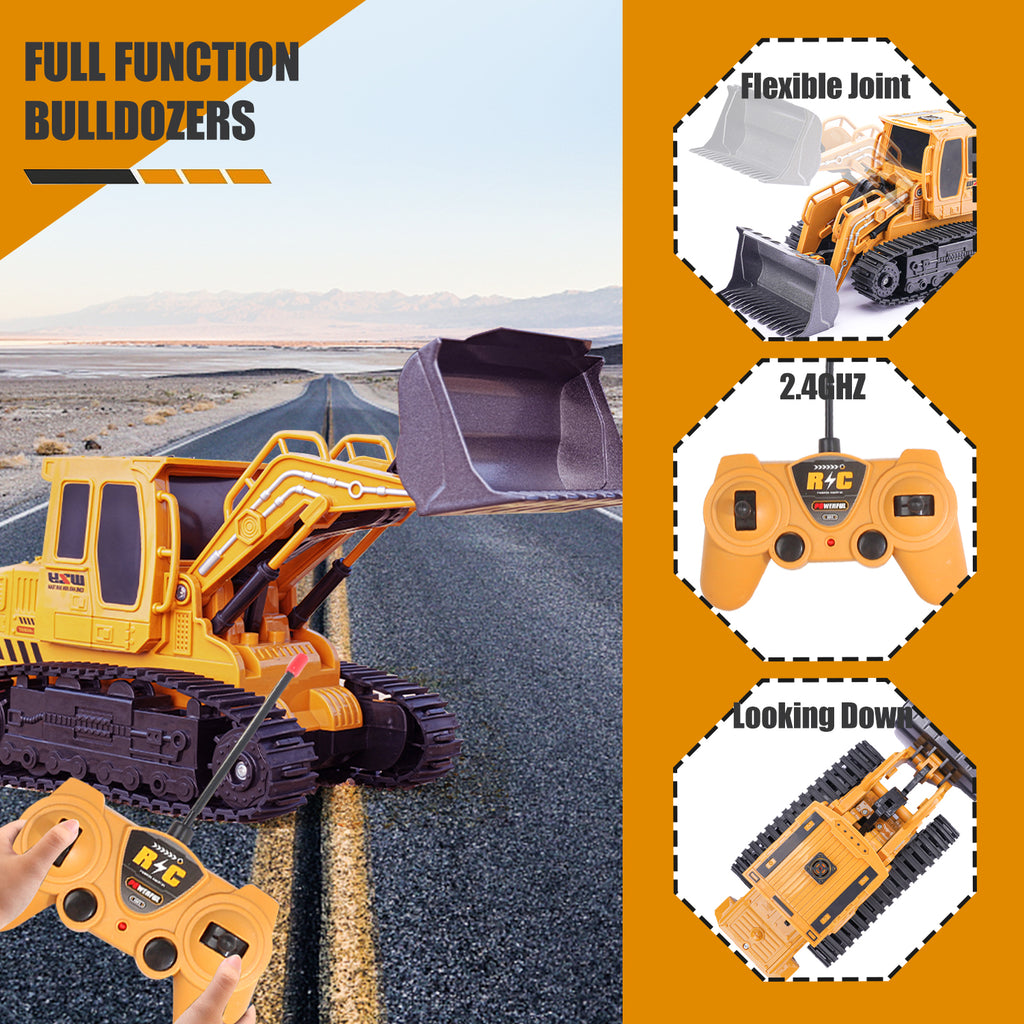 2025 Remote-controlled Engineering Vehicle Toy Bulldozer Excavator Kids Gifts