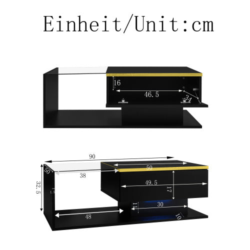 High-Gloss White Coffee table.