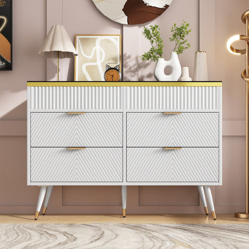 Sideboard Cabinet Dresser With 6 Drawers