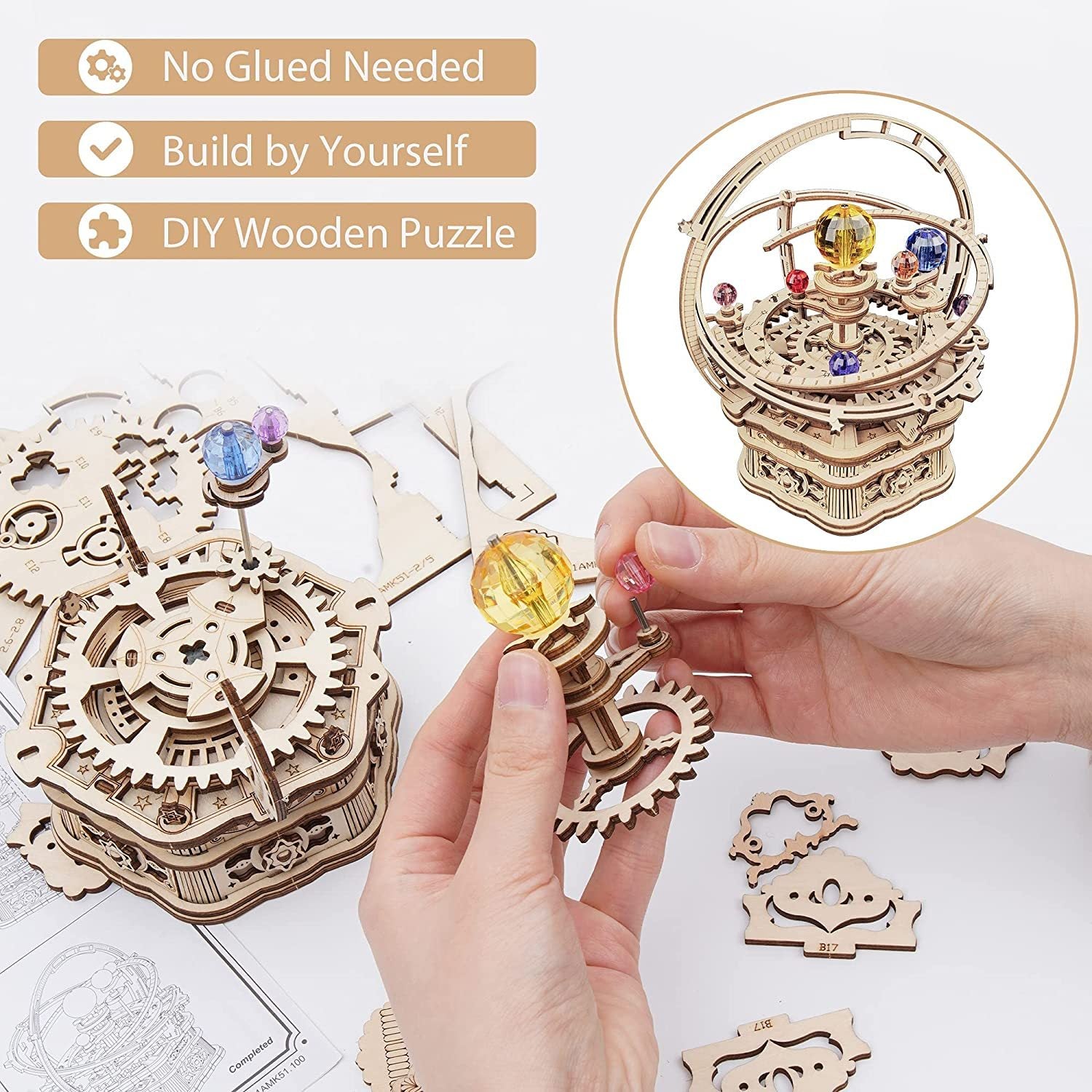 Rotating Starry Night Mechanical Wooden Puzzle