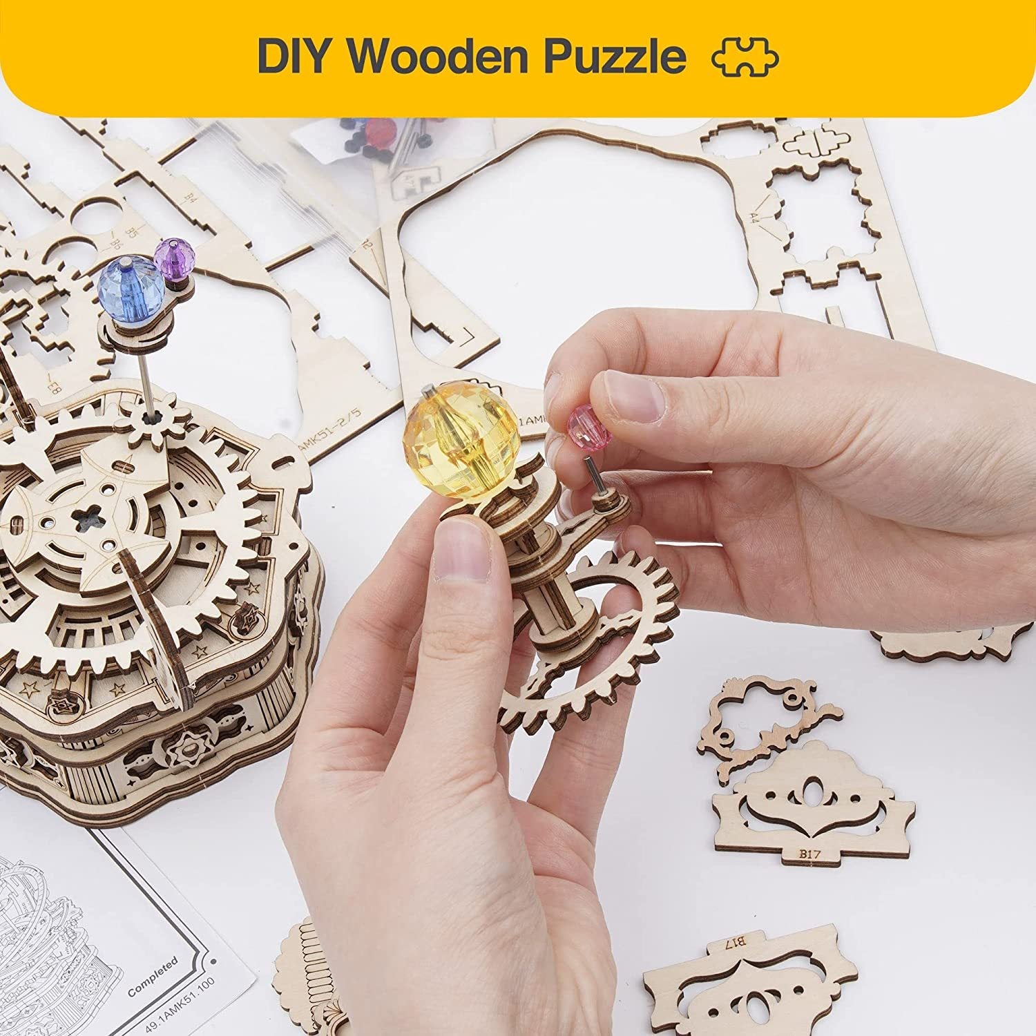 Rotating Starry Night Mechanical Wooden Puzzle