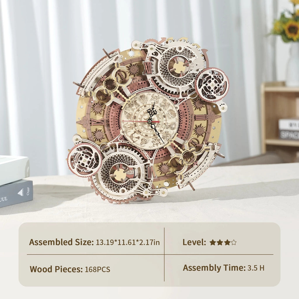 Zodiac Wall Clock 3D Wooden Puzzle