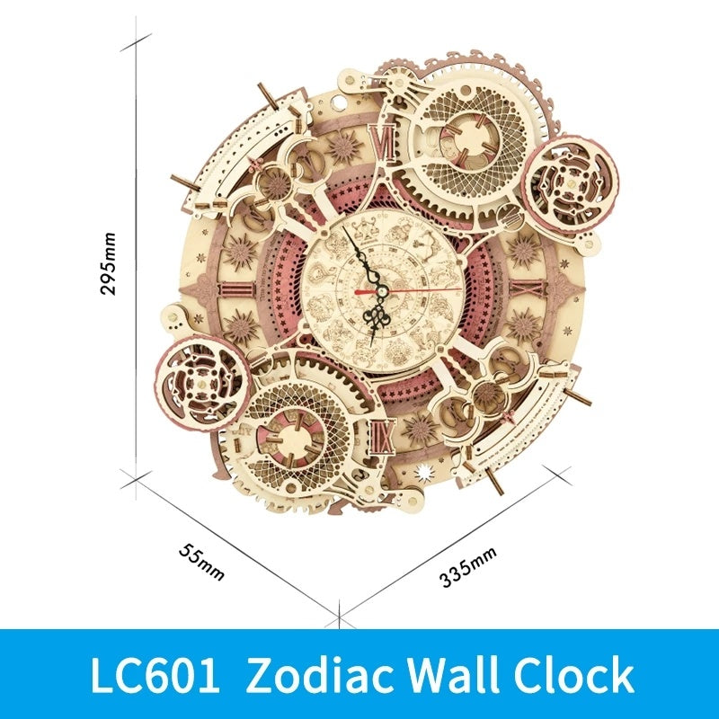 Zodiac Wall Clock 3D Wooden Puzzle