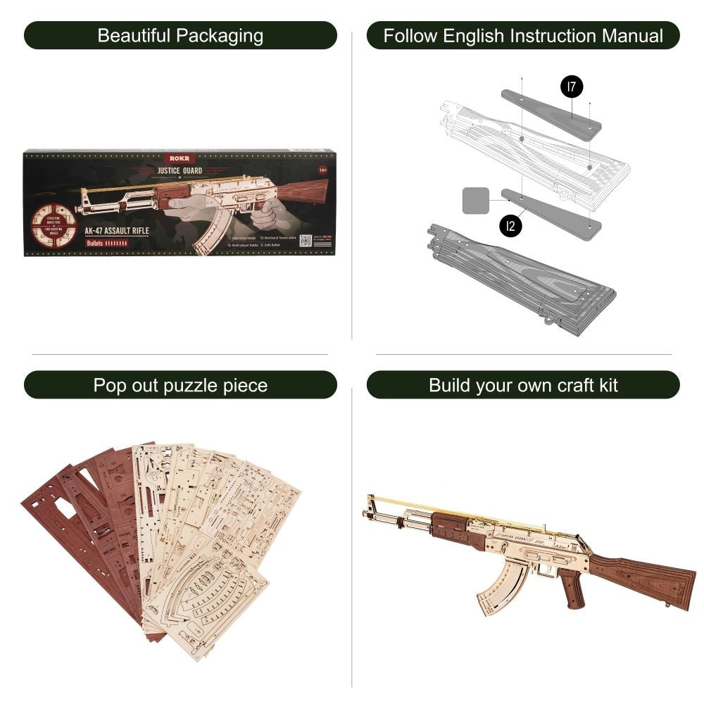 Automatic Rifle Wooden Puzzle