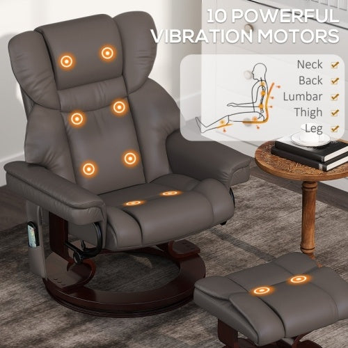 HOMCOM Massage Recliner Chair With Footstool