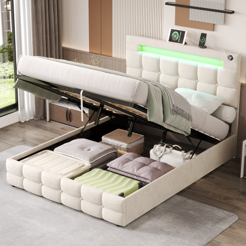 Double Ottoman Bed Frame With Hydraulic Storage