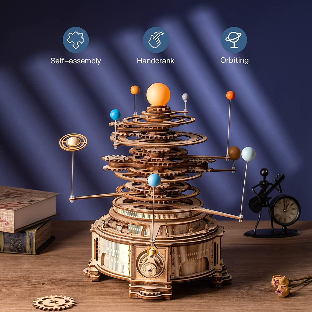Rotatable Mechanical Orrery 3D Wooden Puzzle