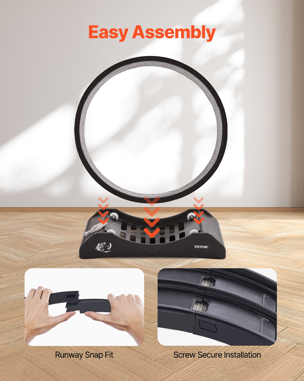 Large Cat Running Wheel With Secure Brake & Carpeted Runway