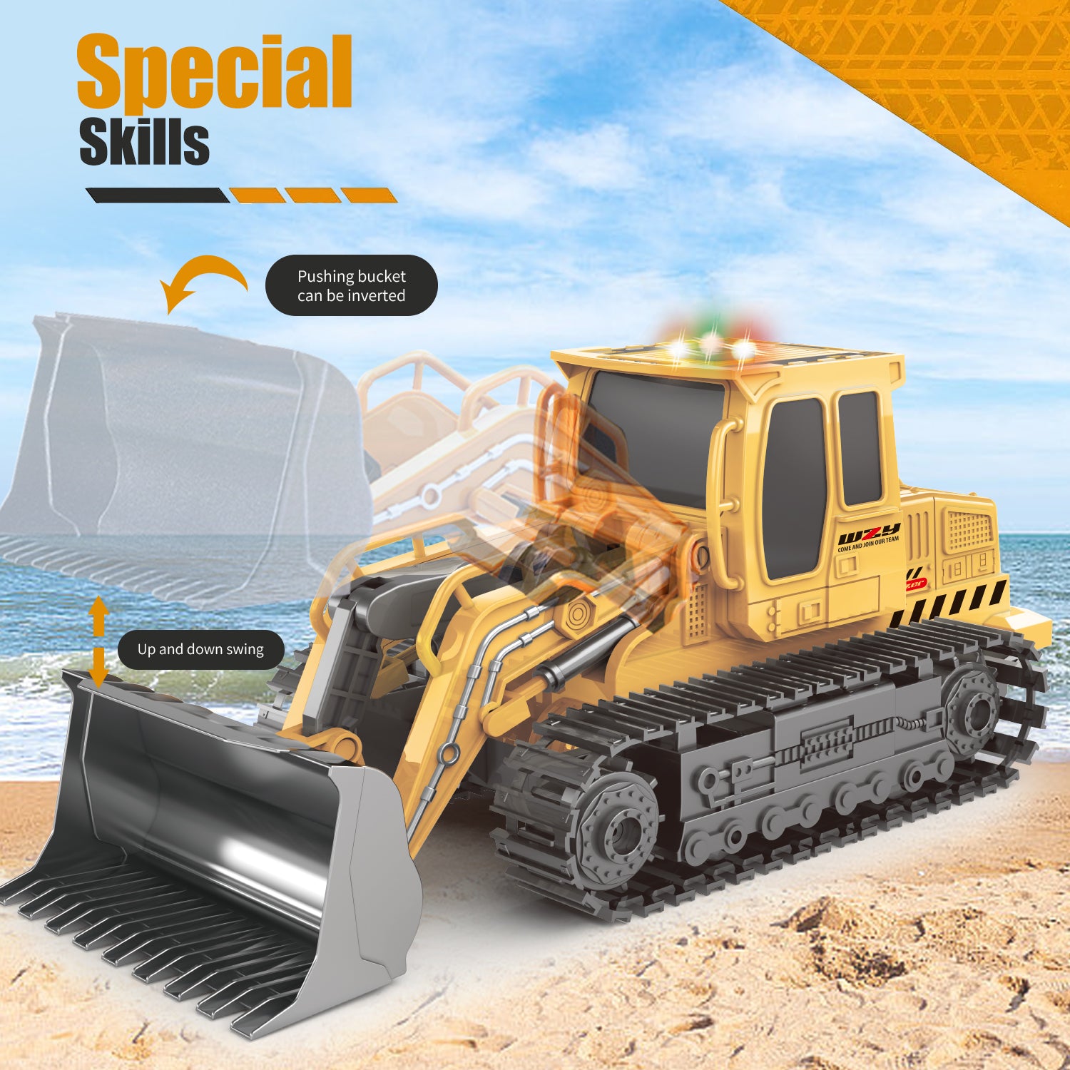 2025 Remote-controlled Engineering Vehicle Toy Bulldozer Excavator Kids Gifts