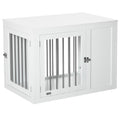 PawHut 2-in-1 Dog Cage And Side Table, With Two Lockable Doors, For Medium Dogs
