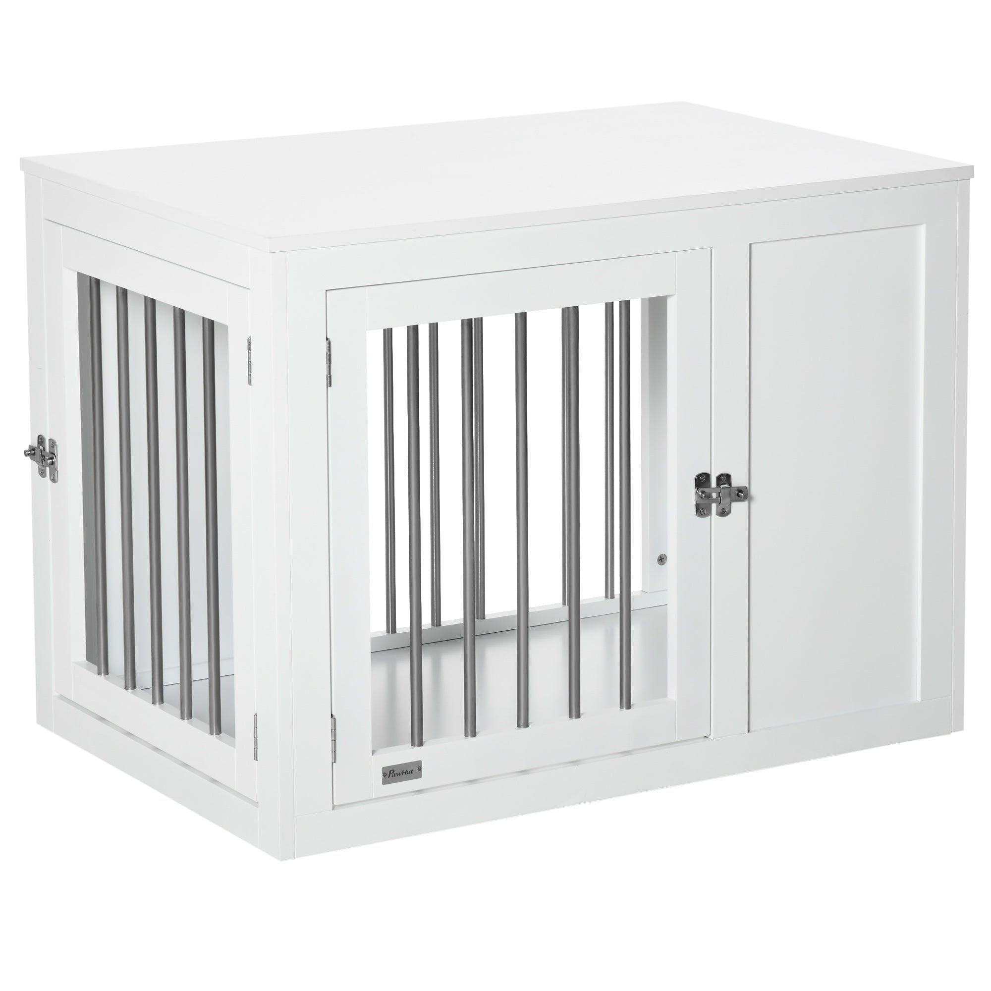 PawHut 2-in-1 Dog Cage And Side Table, With Two Lockable Doors, For Medium Dogs