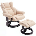HOMCOM 360 Swivel Recliner Chair With Footstool