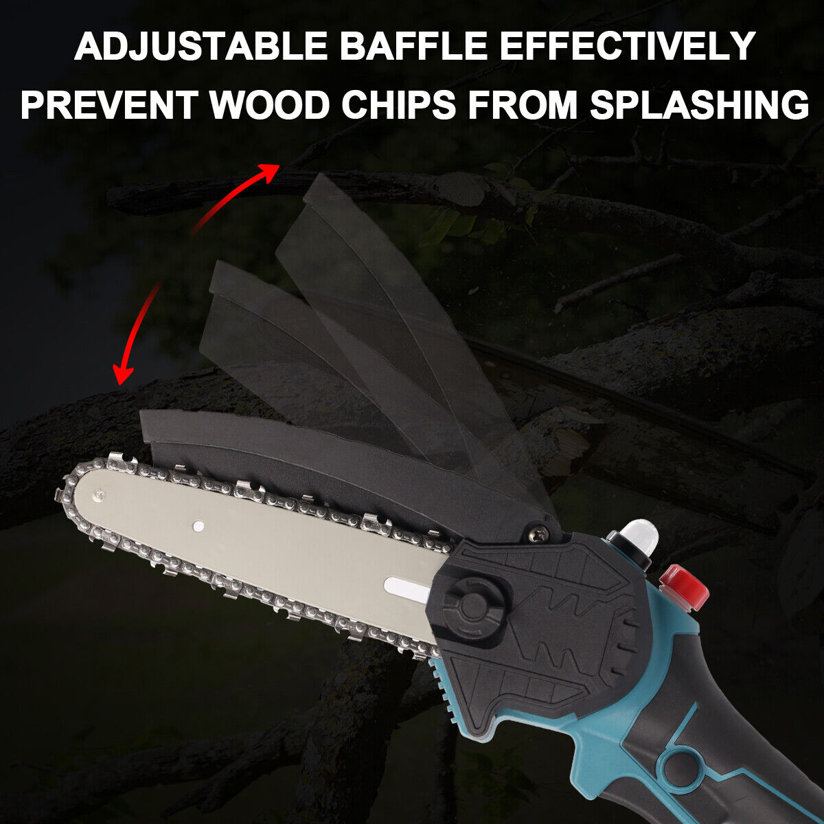 8-Inch Cordless Chainsaw 2 Batteries 21V Li-ion Battery And Charger