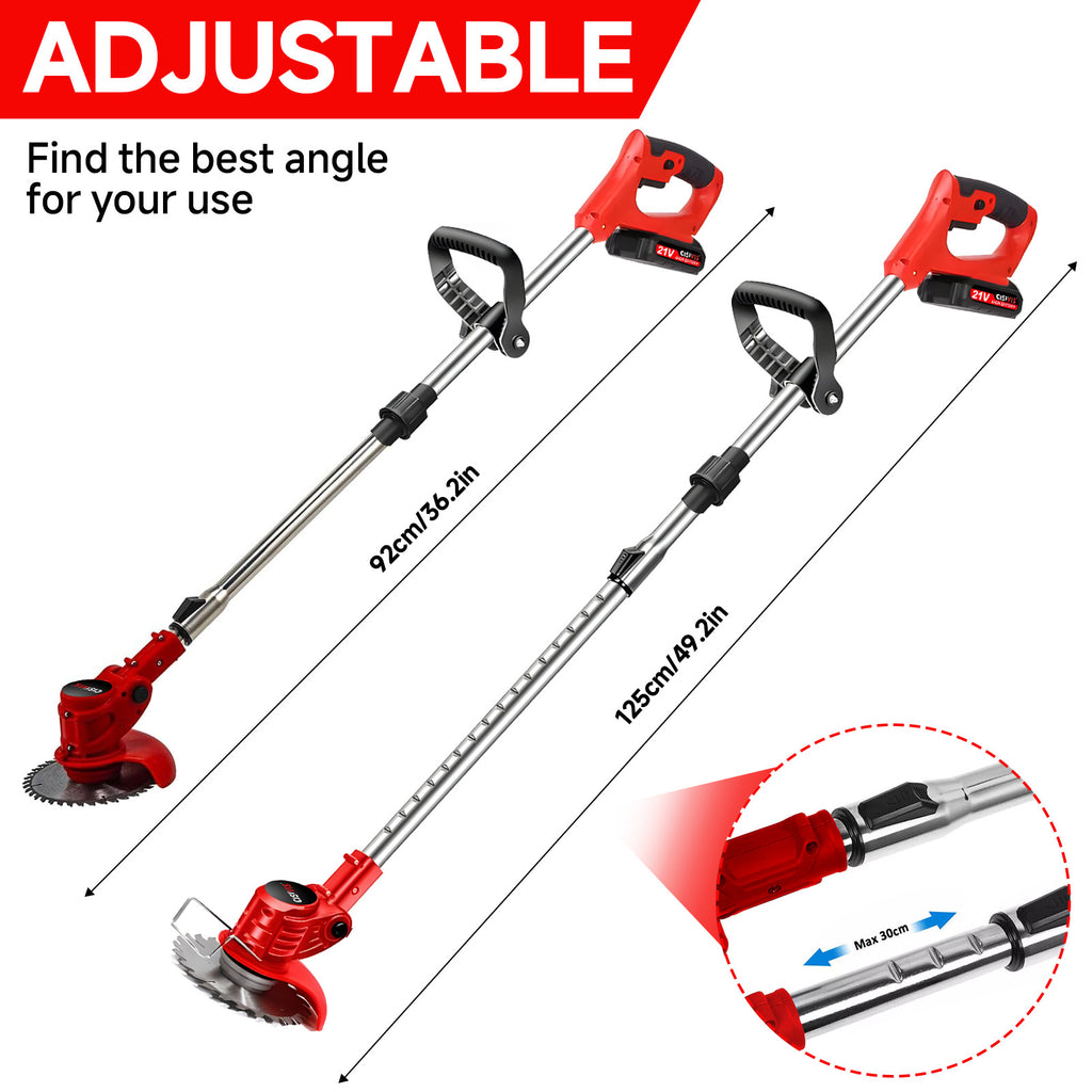 21V Cordless Strimmer Grass Trimmer Tree Cutter Garden Edger Electric 2Batteries