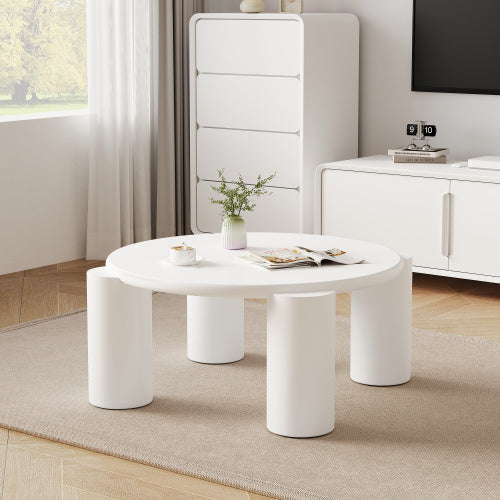 White Round Coffee Table