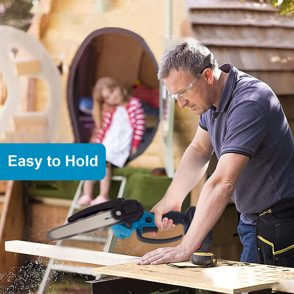 8-Inch Cordless Chainsaw 2 Batteries 21V Li-ion Battery And Charger