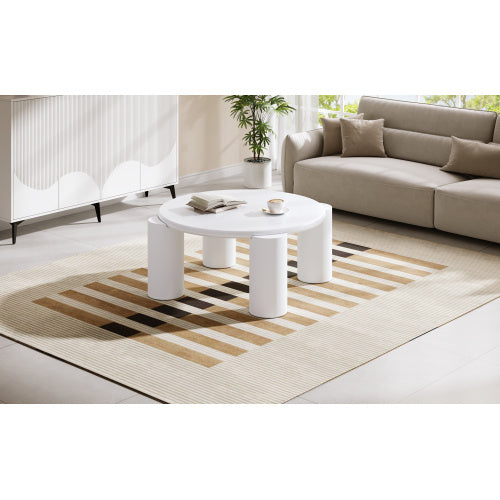 White Round Coffee Table