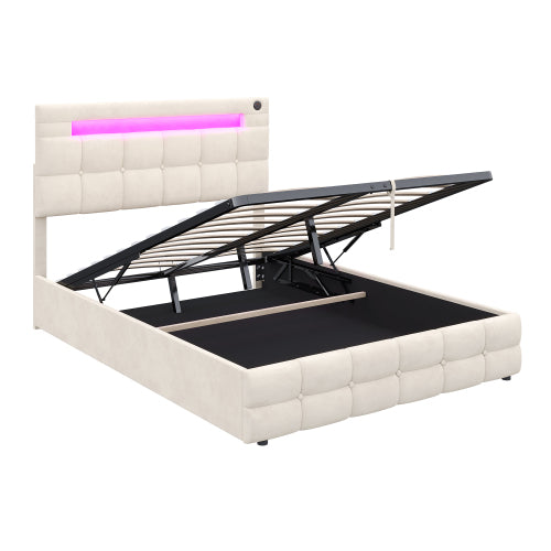 Double Ottoman Bed Frame With Hydraulic Storage