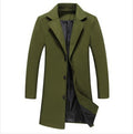Mens Solid Color Casual Business Woolen Coats