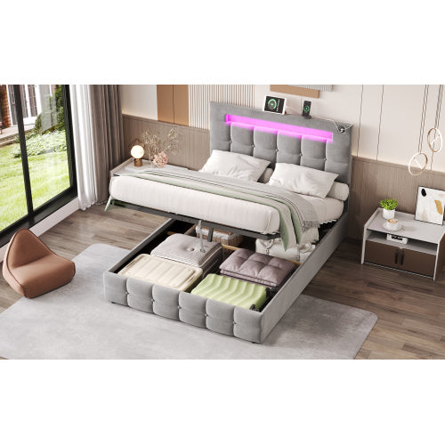 Double Ottoman Bed Frame With Hydraulic Storage