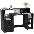 Computer Desk with Drawers & Shelves - Home Office Workstation