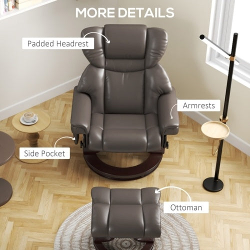 HOMCOM Massage Recliner Chair With Footstool