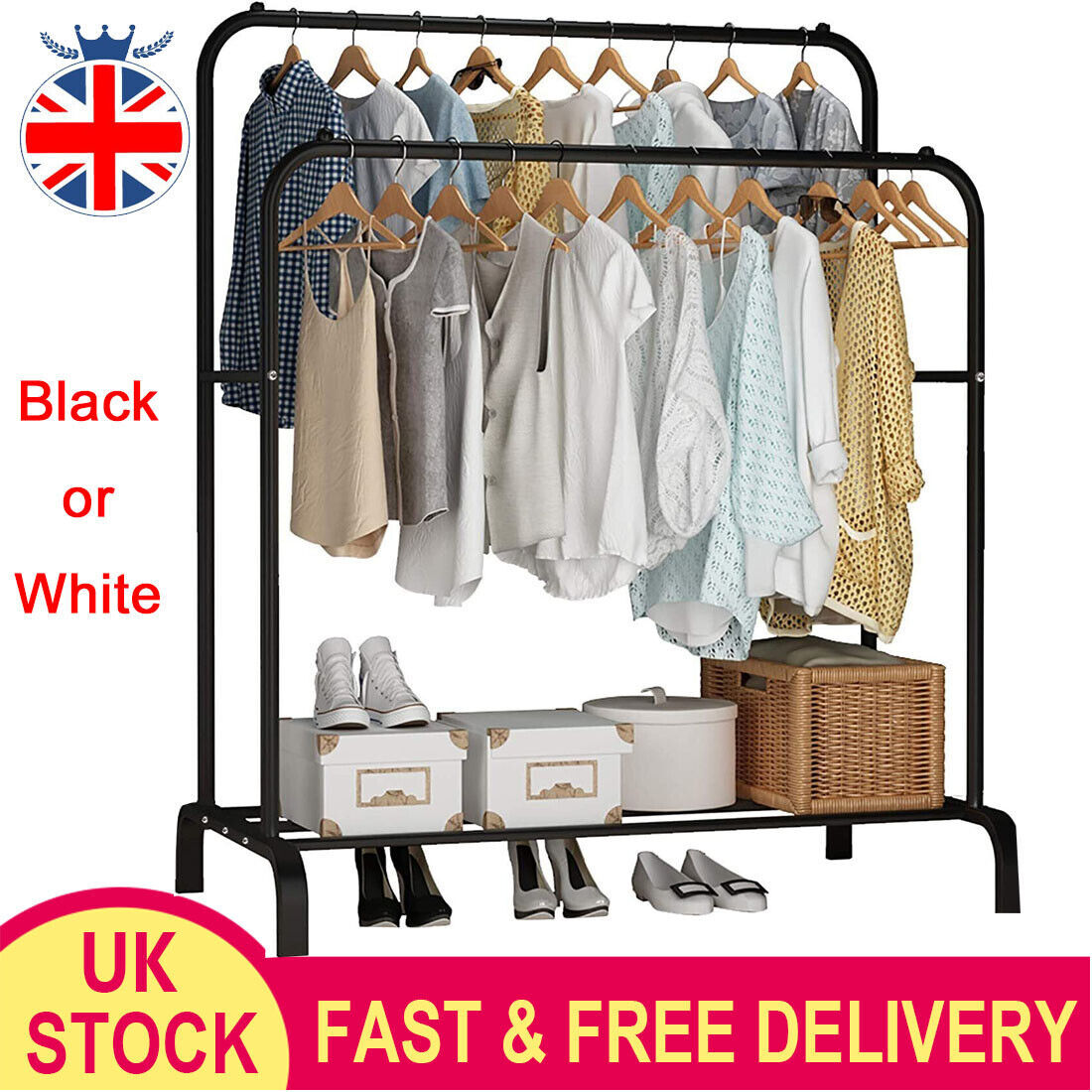 Heavy Duty Double Clothes Rail
