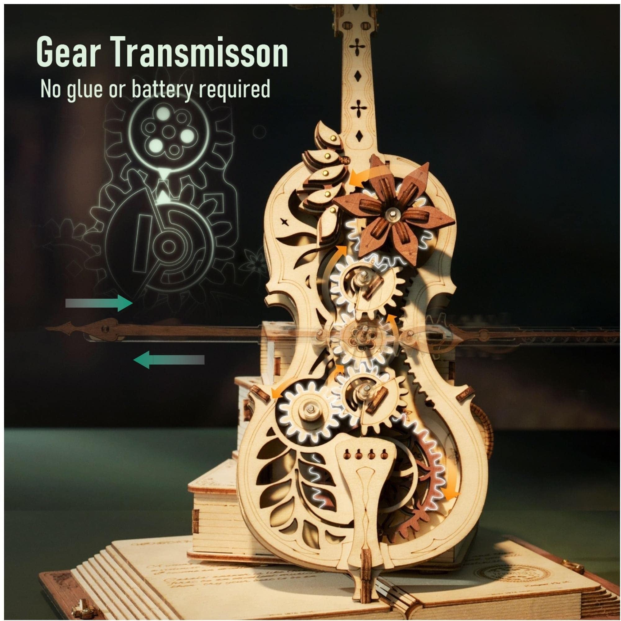 Magic Cello Mechanical Wooden Puzzle