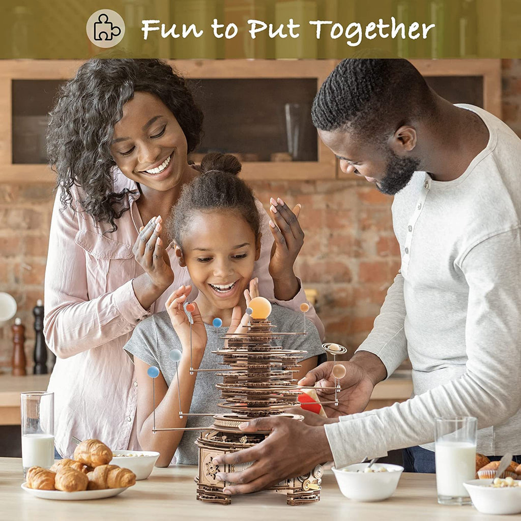 Rotatable Mechanical Orrery 3D Wooden Puzzle