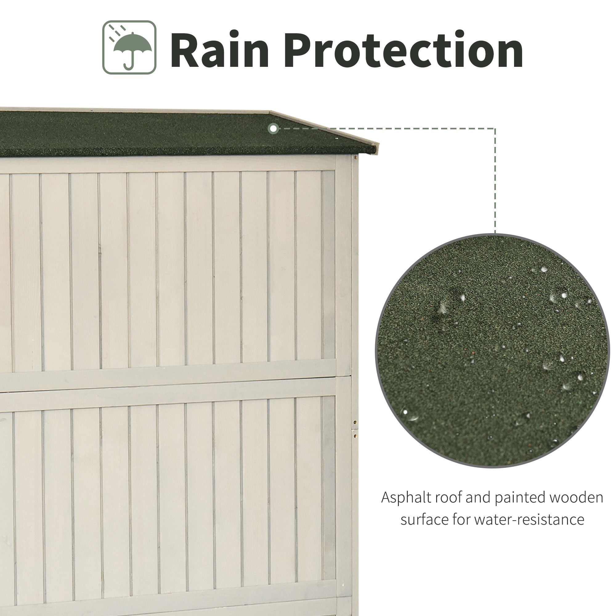 Wooden Garden Shed With Two Windows, Tool Storage Cabinet, Outdoor Double Door Organizer.