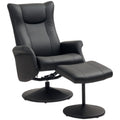 HOMCOM Swivel Recliner Chair With Footstool