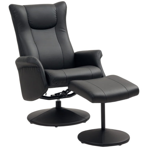 HOMCOM Swivel Recliner Chair With Footstool