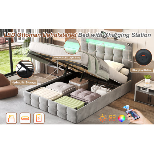 Double Ottoman Bed Frame With Hydraulic Storage