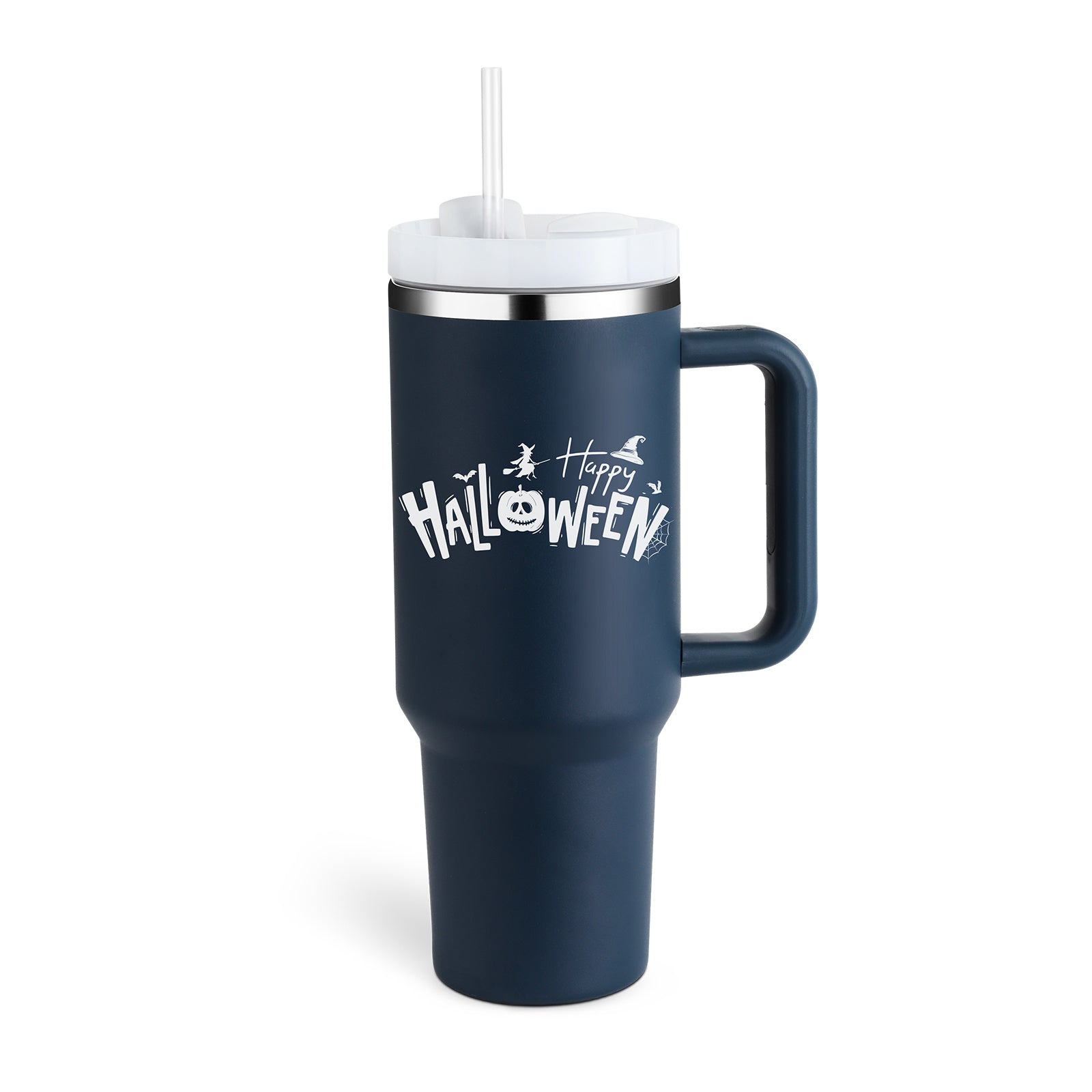 40 Oz Tumbler With Handle Straw Insulated Stainless Steel Tumbler