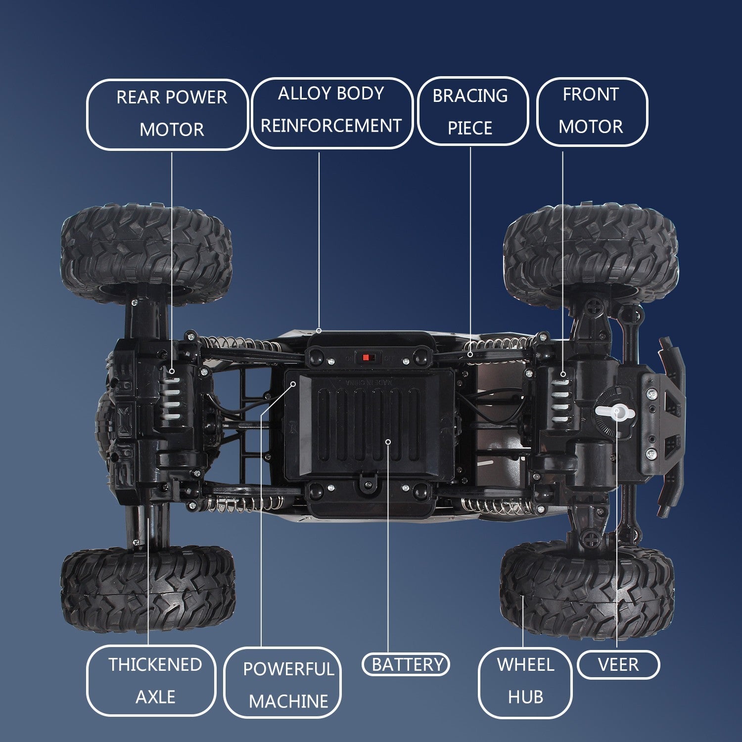 Big Wheel RC Monster Truck - XL Size, 4WD, Fun Kids Electric Toy