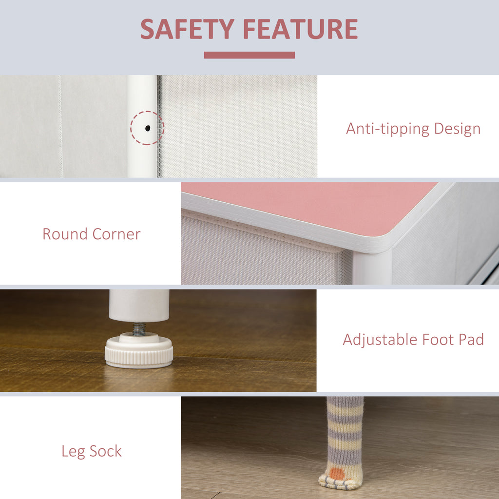 6-Drawer Fabric Storage Chest - Metal Frame Organiser Unit