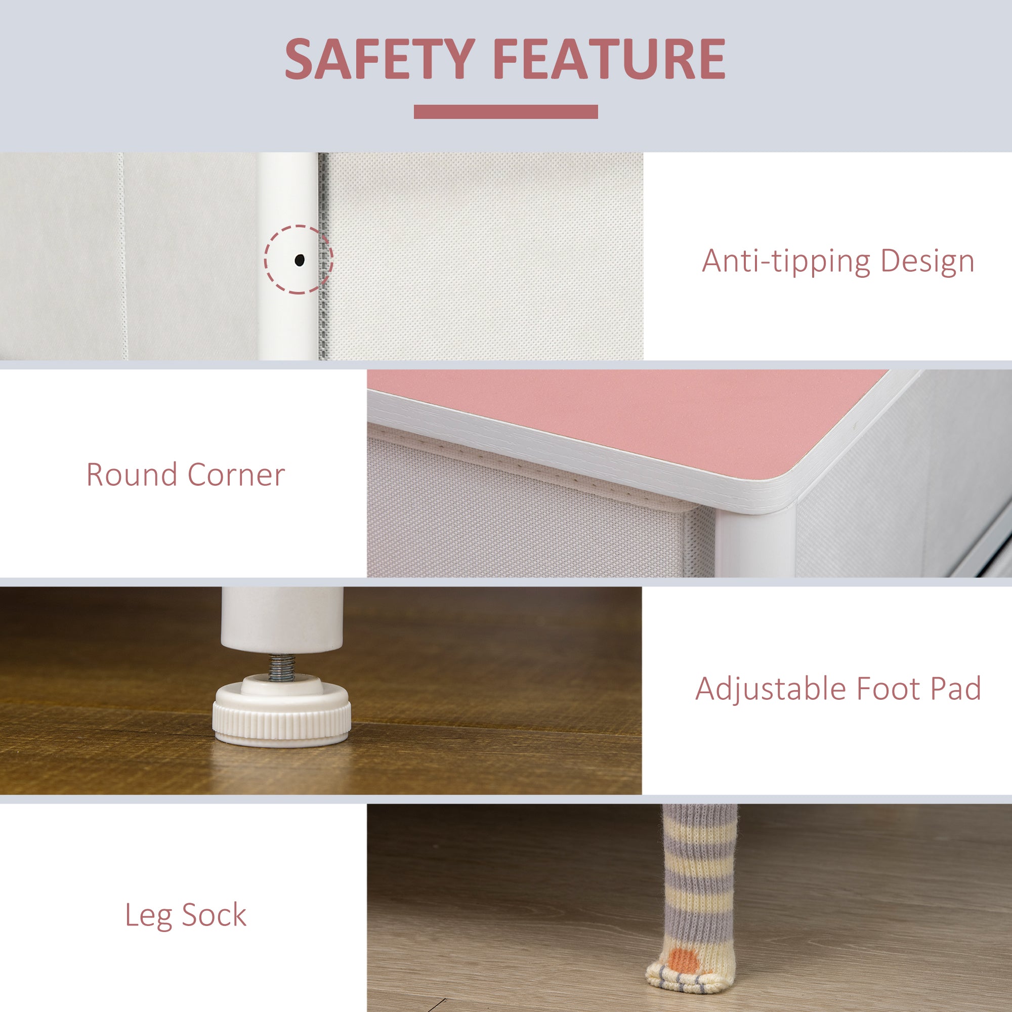 6-Drawer Fabric Storage Chest - Metal Frame Organiser Unit