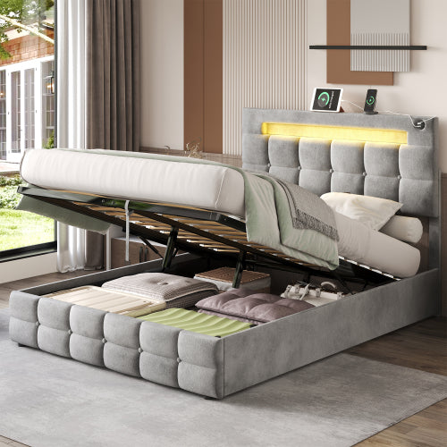 Double Ottoman Bed Frame With Hydraulic Storage