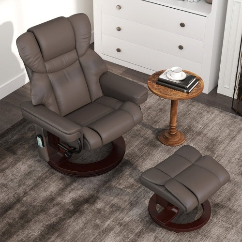 HOMCOM Massage Recliner Chair With Footstool