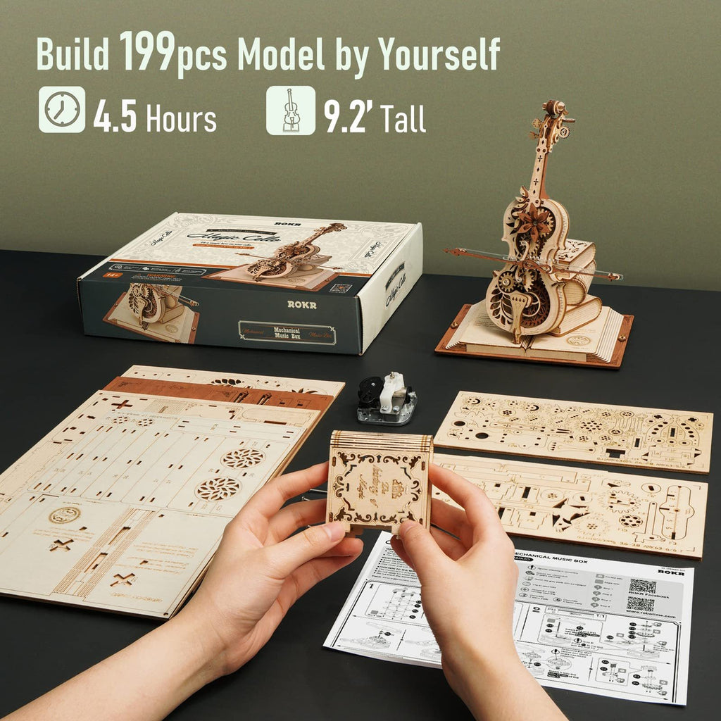 Magic Cello Mechanical Wooden Puzzle