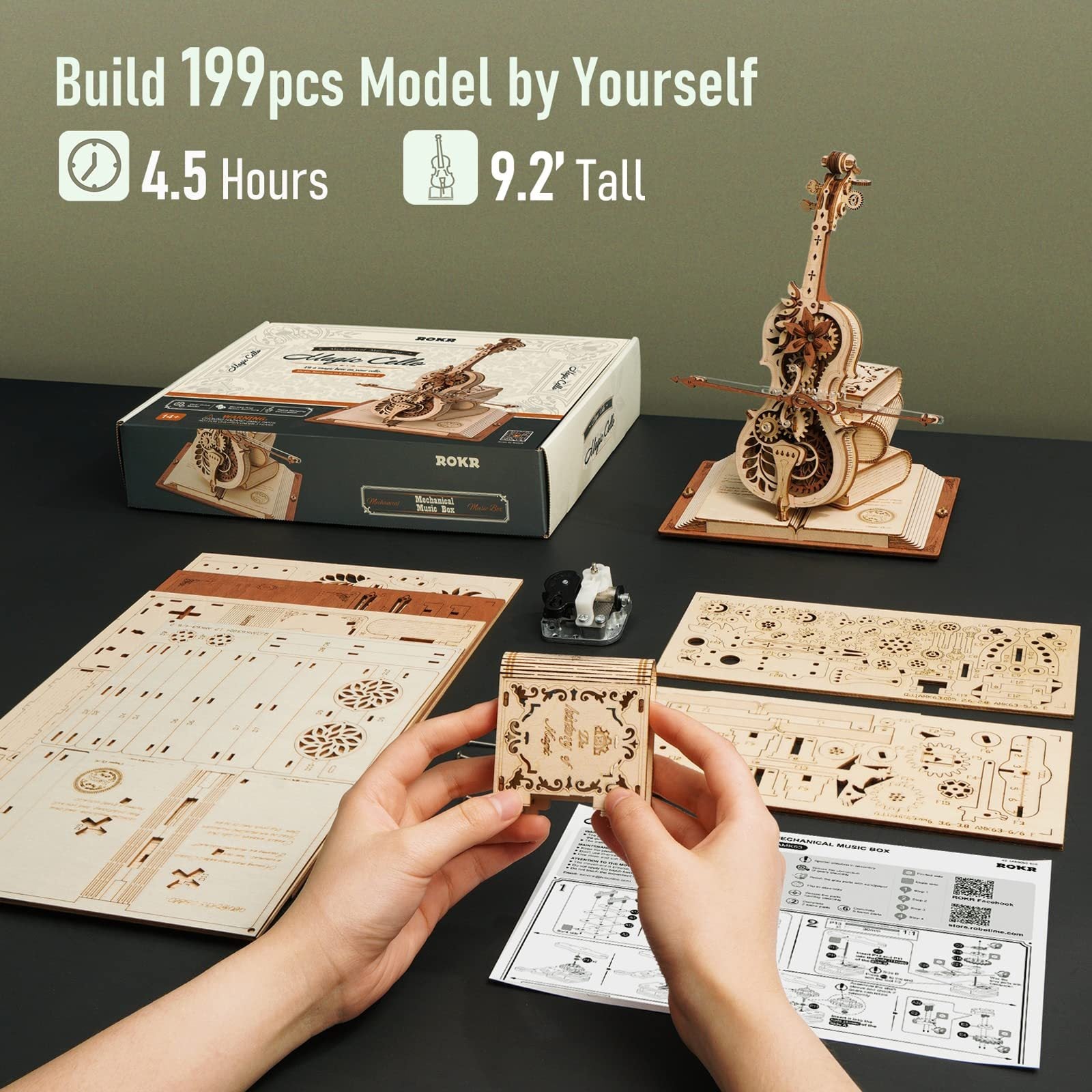 Magic Cello Mechanical Wooden Puzzle