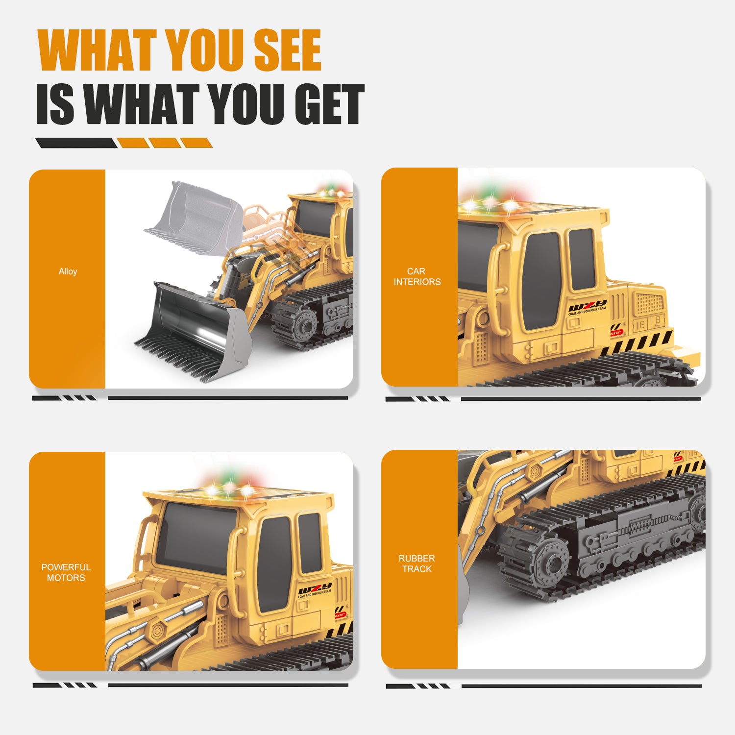 2025 Remote-controlled Engineering Vehicle Toy Bulldozer Excavator Kids Gifts