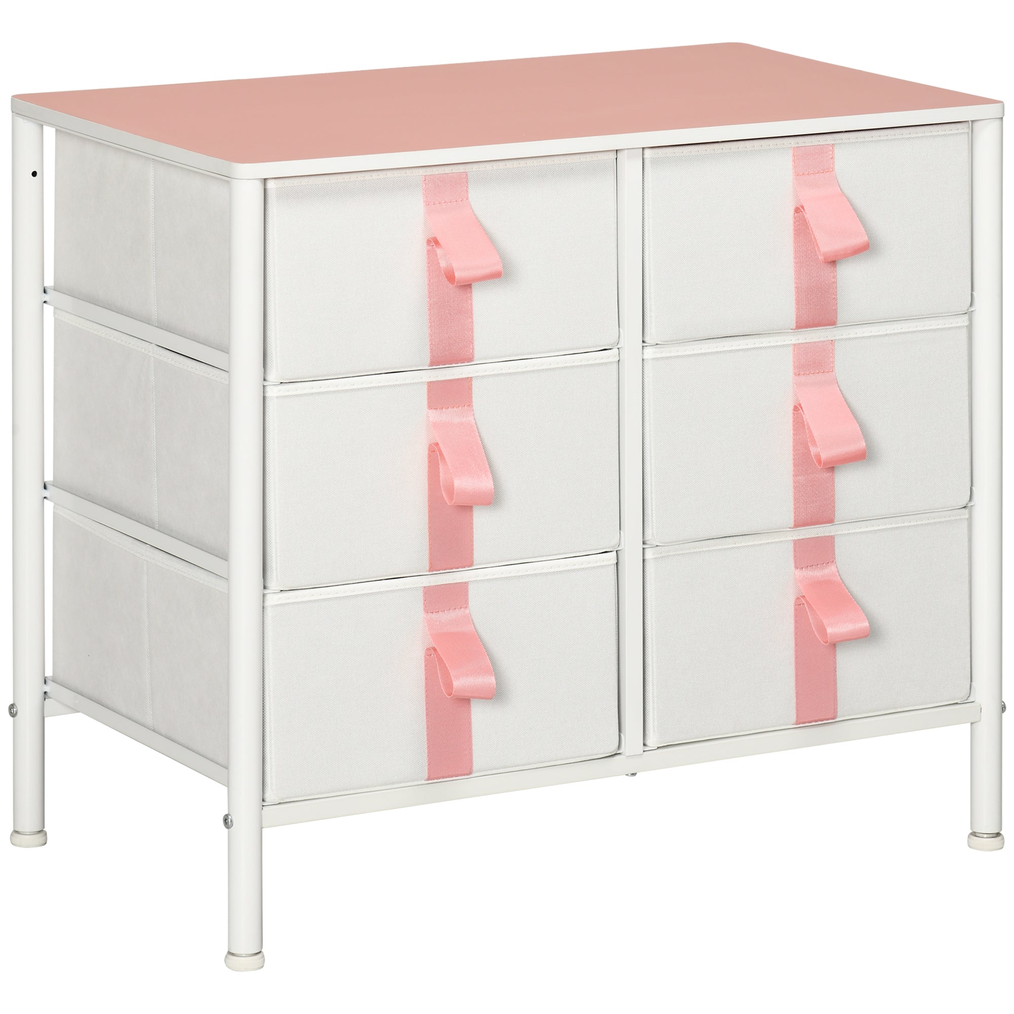 6-Drawer Fabric Storage Chest - Metal Frame Organiser Unit