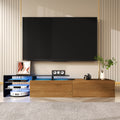 Modern TV Cabinet Design Stylish And Elegant, Glass Shelves, LED Lighting