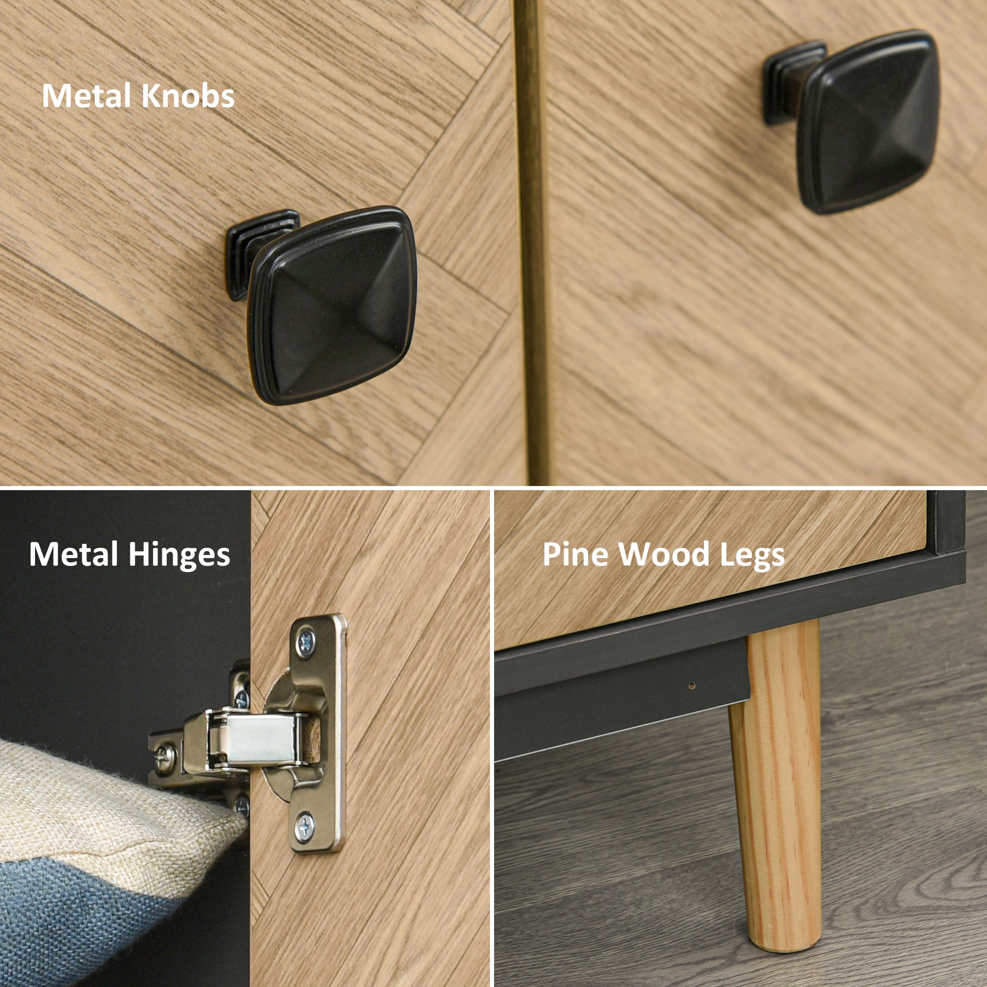 Modern Wardrobe Cabinet Wood Grain Sticker Surface With Shelf