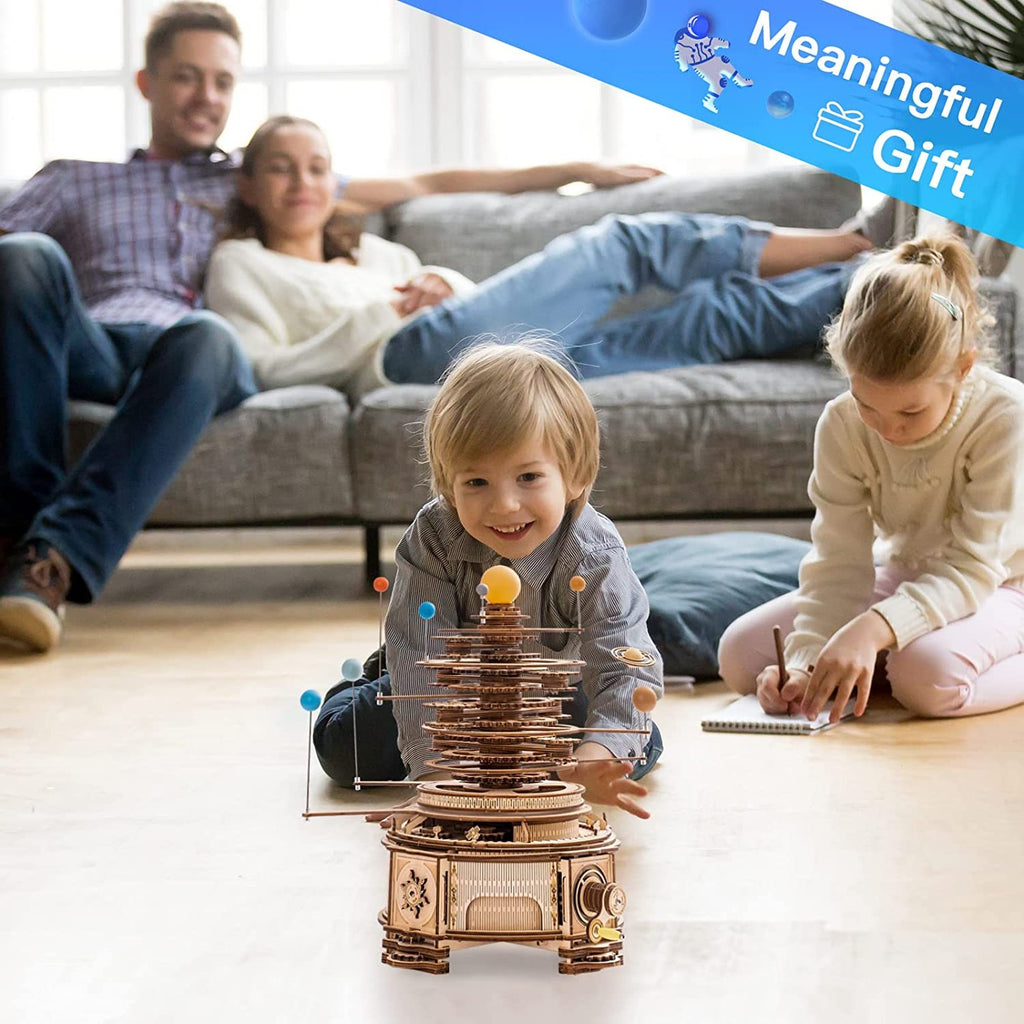 Rotatable Mechanical Orrery 3D Wooden Puzzle