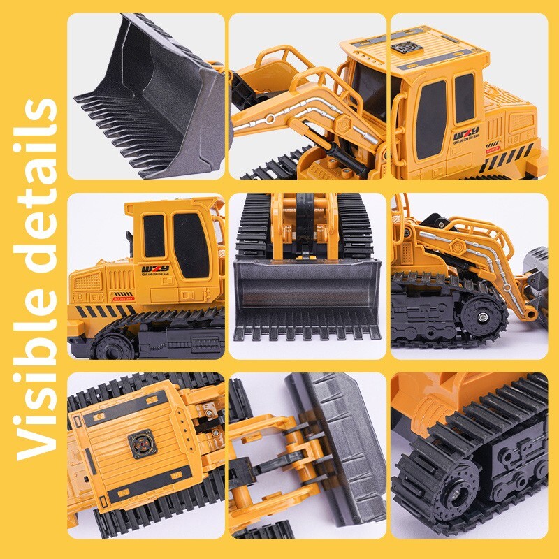 2025 Remote-controlled Engineering Vehicle Toy Bulldozer Excavator Kids Gifts